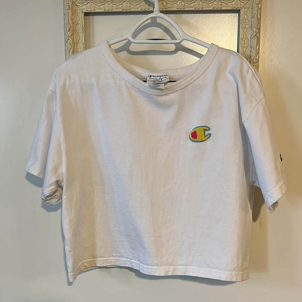 CHAMPION | White Cropped T-Shirt